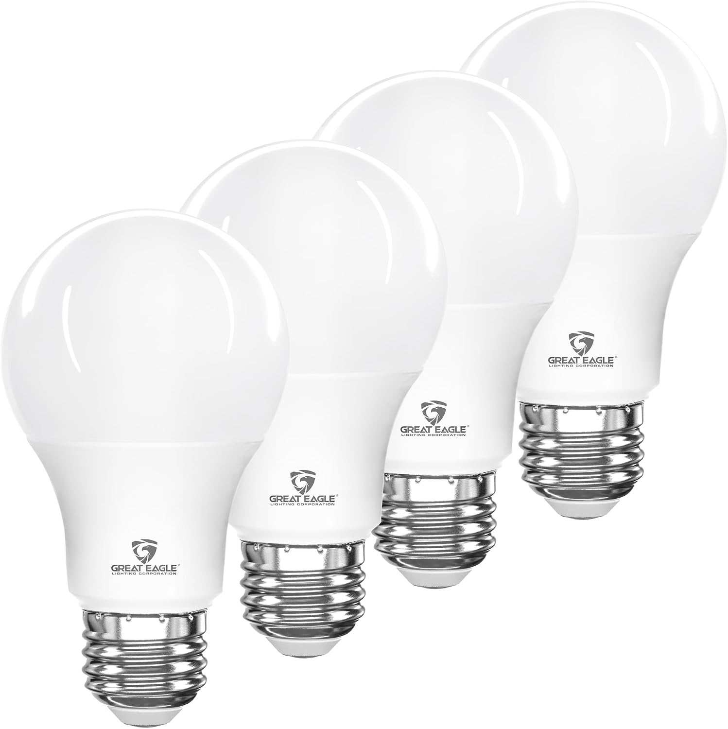 Great Eagle A19 LED 60W Equivalent, 4000K Cool White, 4-Pack