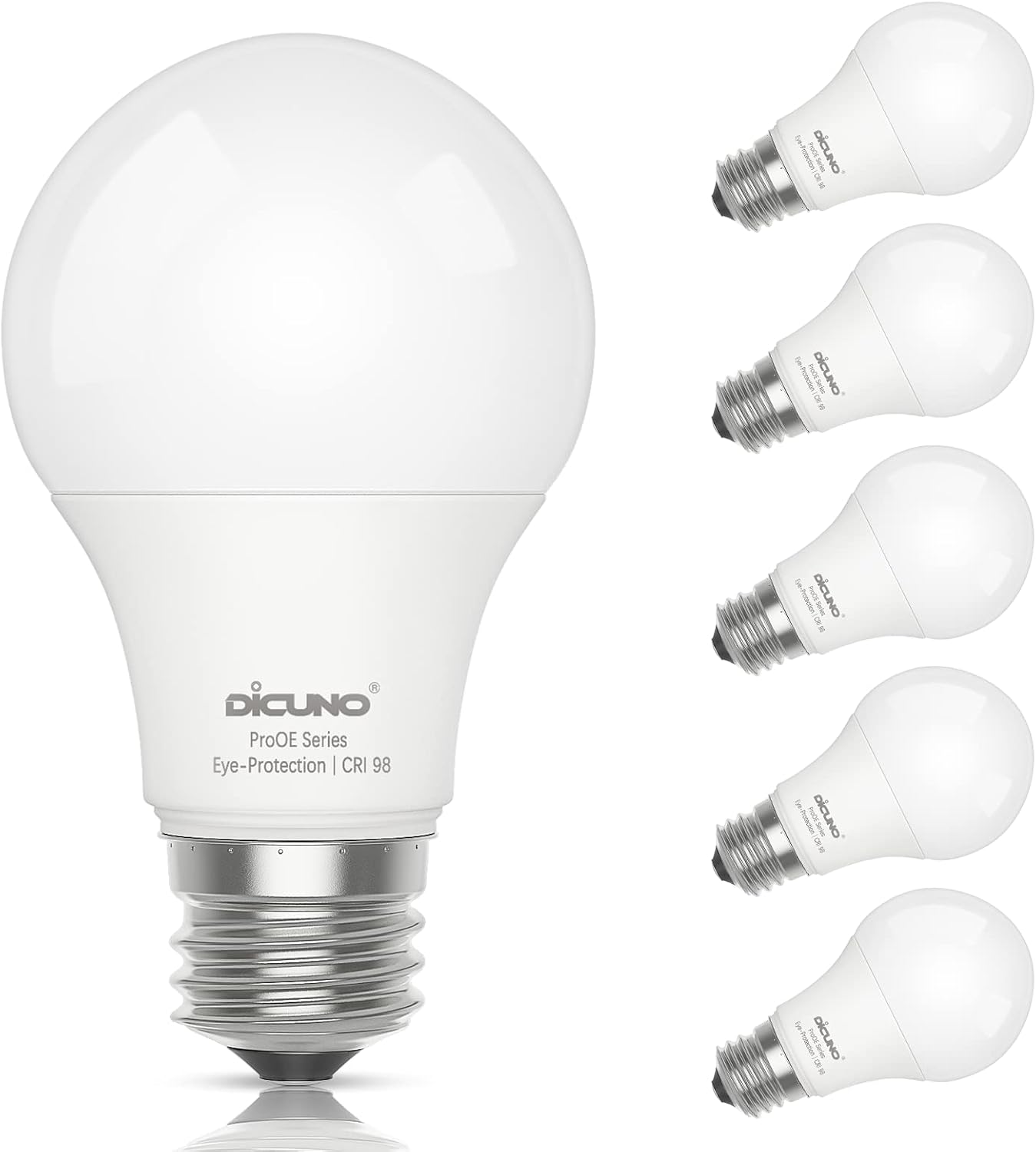 DiCUNO ProOE A19 LED, 5000K, CRI 98, 6-Pack